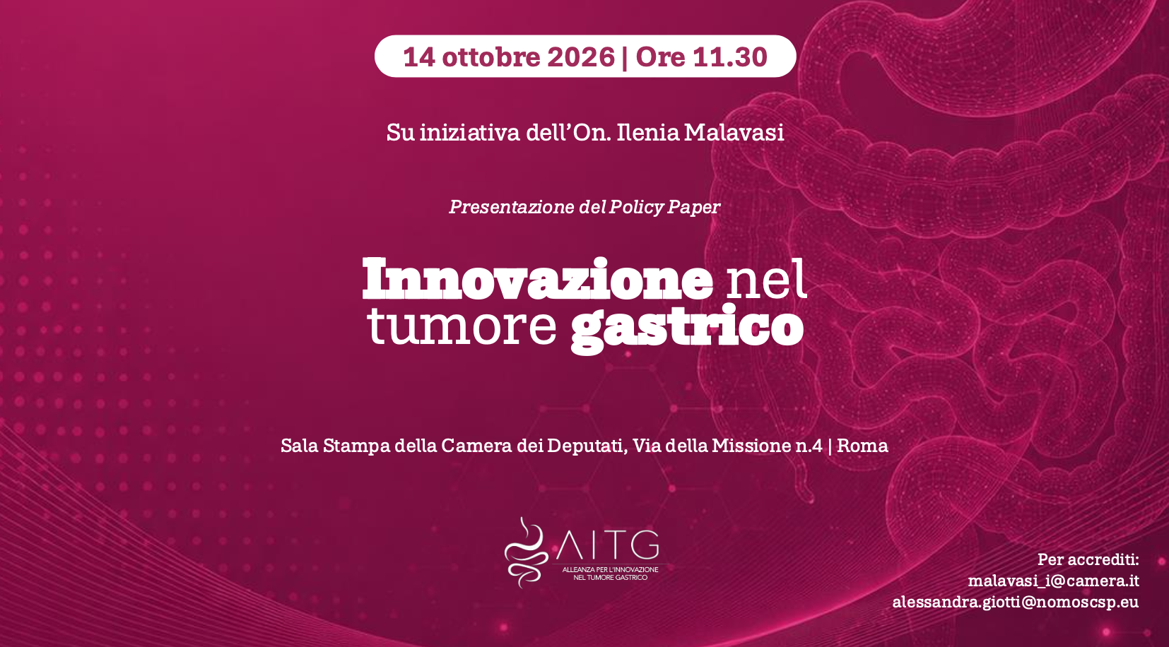Conferenza stampa di presentazione del Policy Paper “Innovazione nel tumore gastrico”